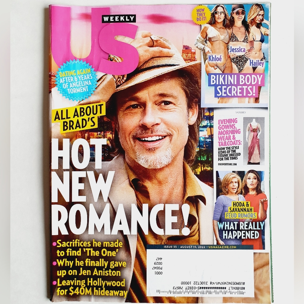 Us Weekly Magazine August 15, 2022 - Brad Pitt.